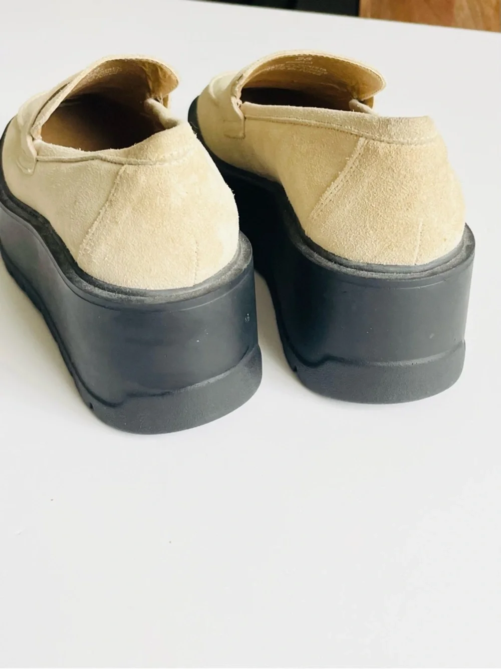 Free People SIZE 38 (US 7.5) Nico Suede Flatform loafer in Cappuccino Lug Sole